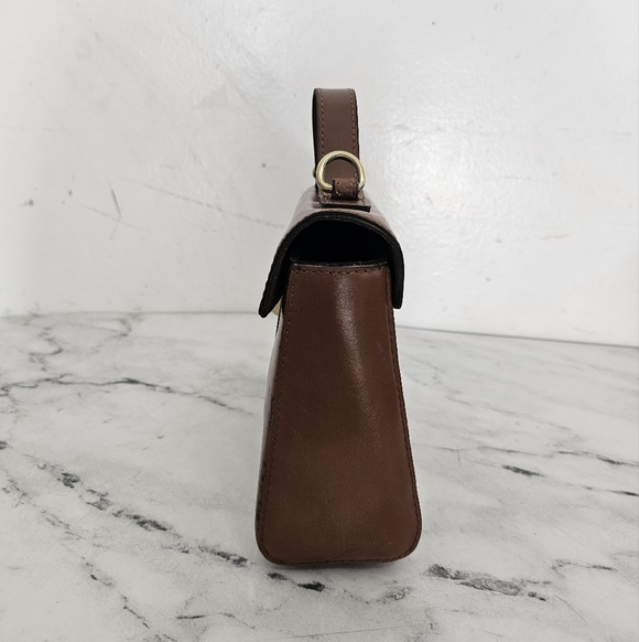 Patricia Nash Map Print Brown Leather Top Handle Crossbody Bag - Picture 5 of 10